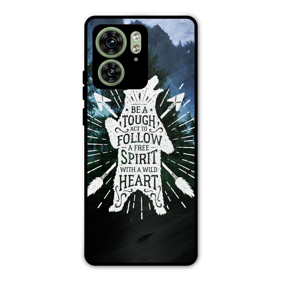 Follow Spirit Heart Metal Back Case for Motorola Edge 40 5G