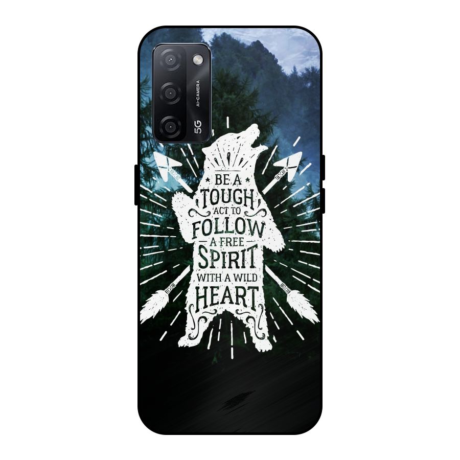 Follow Spirit Heart Metal Back Case for Oppo A53s 5G