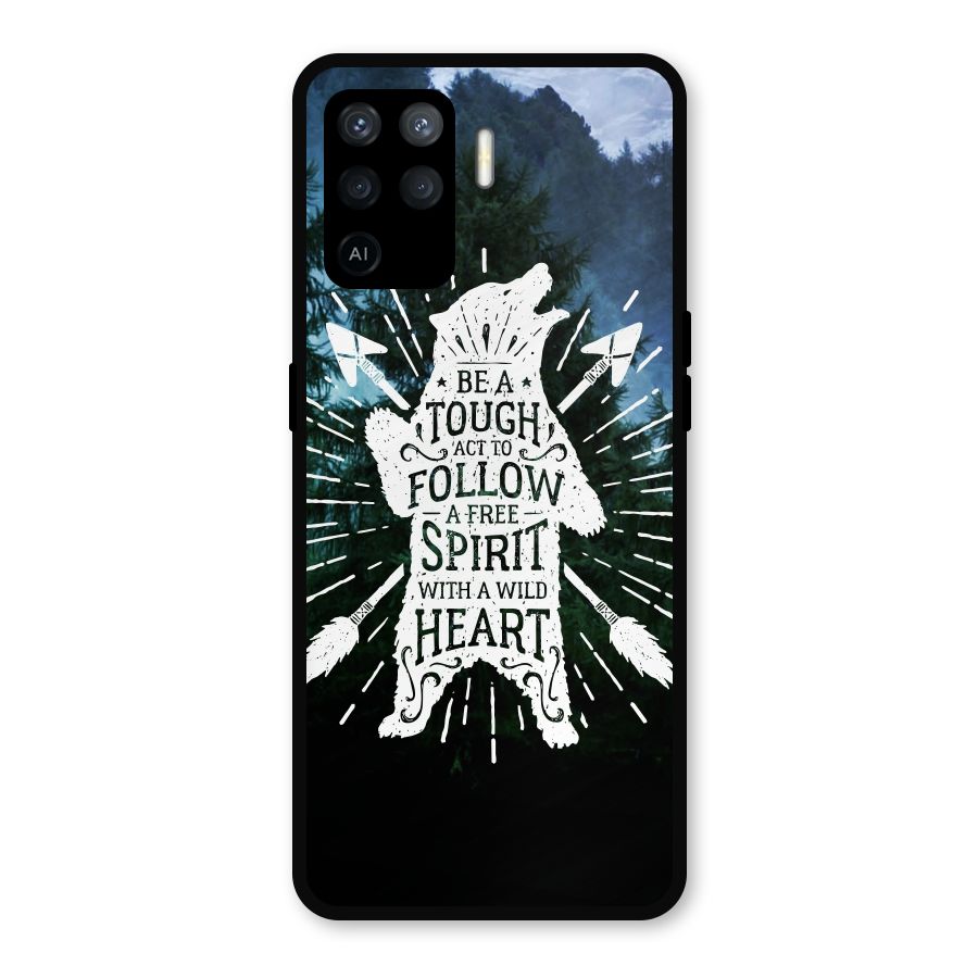 Follow Spirit Heart Metal Back Case for Oppo F19 Pro