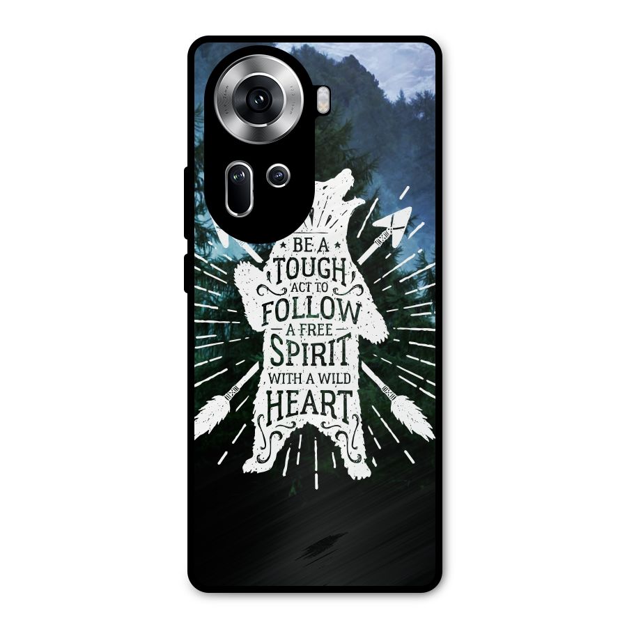 Follow Spirit Heart Metal Back Case for Oppo Reno11 5G