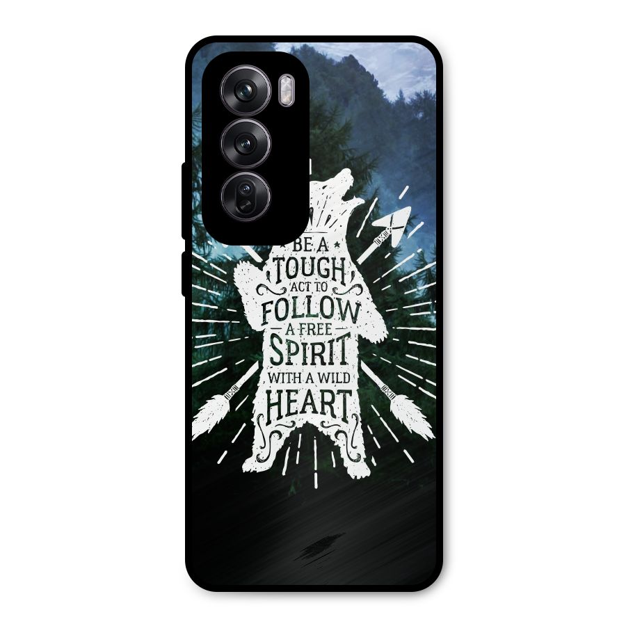 Follow Spirit Heart Metal Back Case for Oppo Reno12 Pro