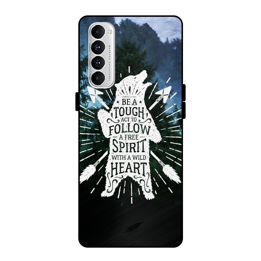 Follow Spirit Heart Metal Back Case for Oppo Reno4 Pro