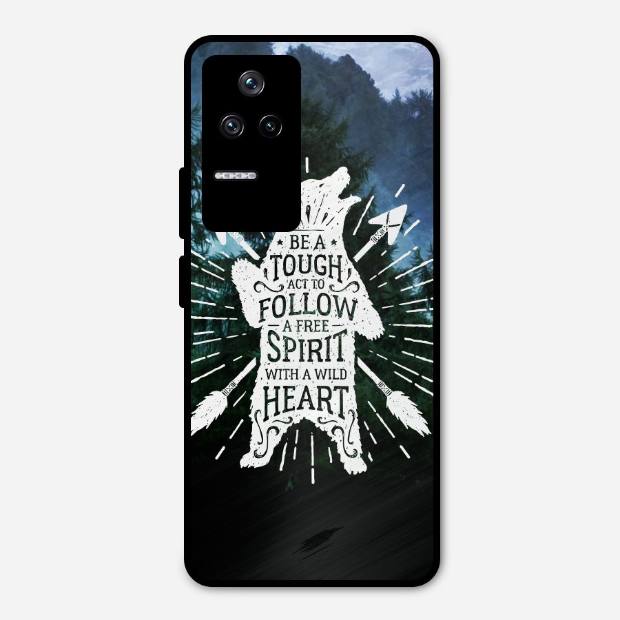 Follow Spirit Heart Metal Back Case for Poco F4 5G
