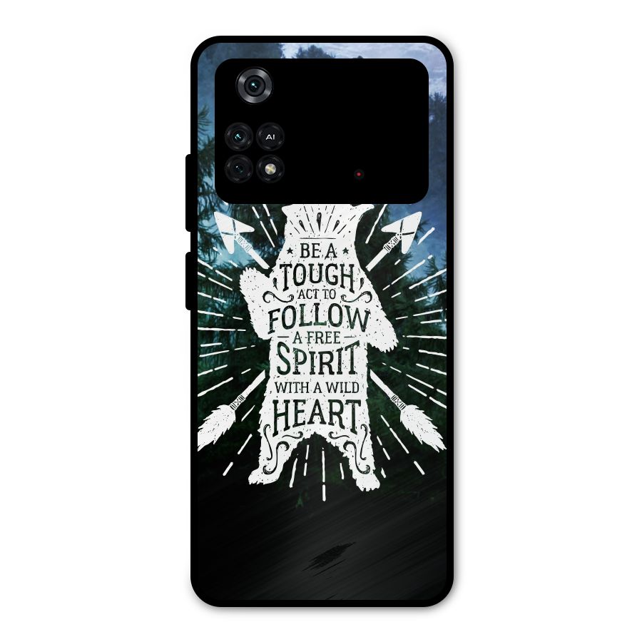 Follow Spirit Heart Metal Back Case for Poco M4 Pro 4G