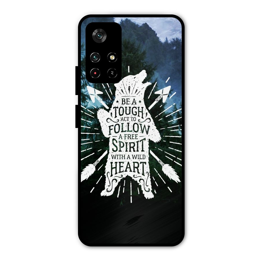 Follow Spirit Heart Metal Back Case for Poco M4 Pro 5G