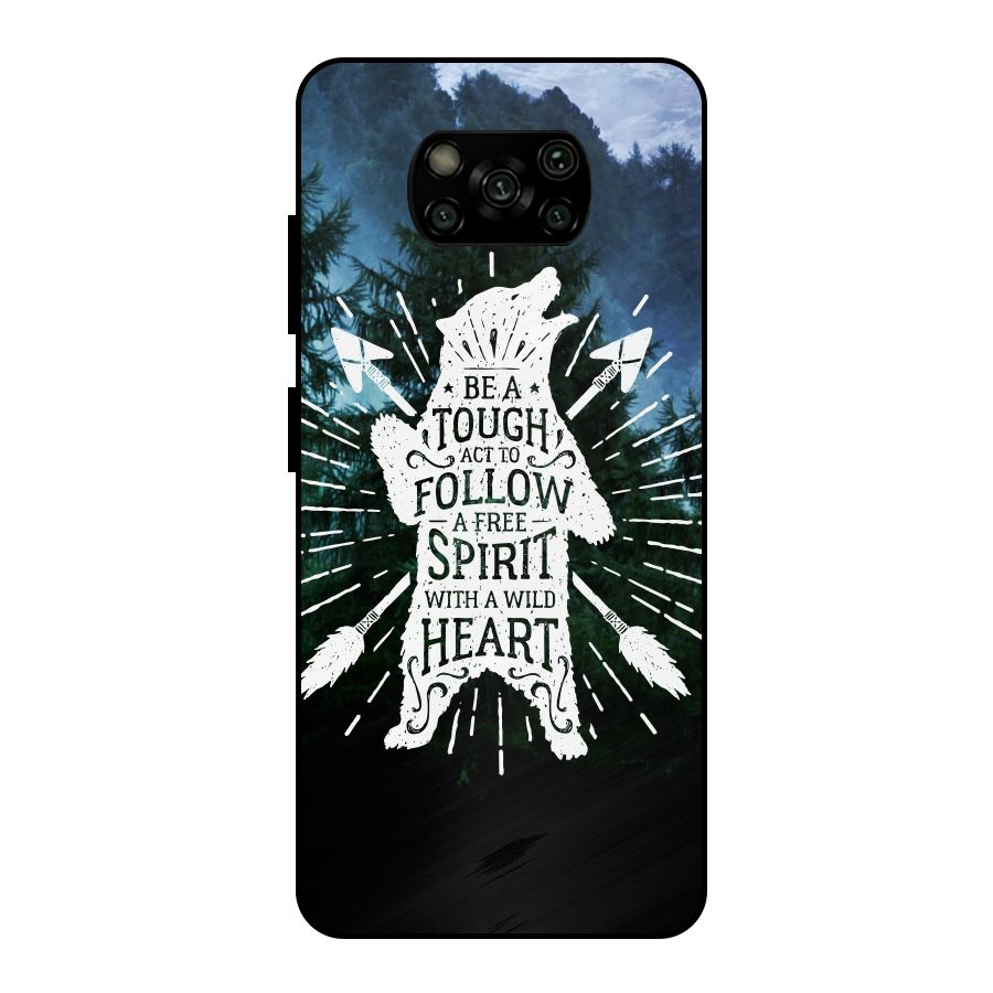 Follow Spirit Heart Metal Back Case for Poco X3