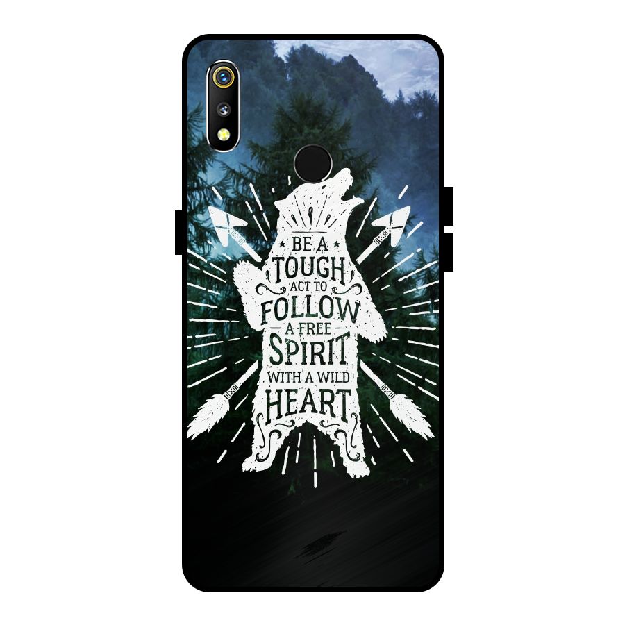 Follow Spirit Heart Metal Back Case for Realme 3i