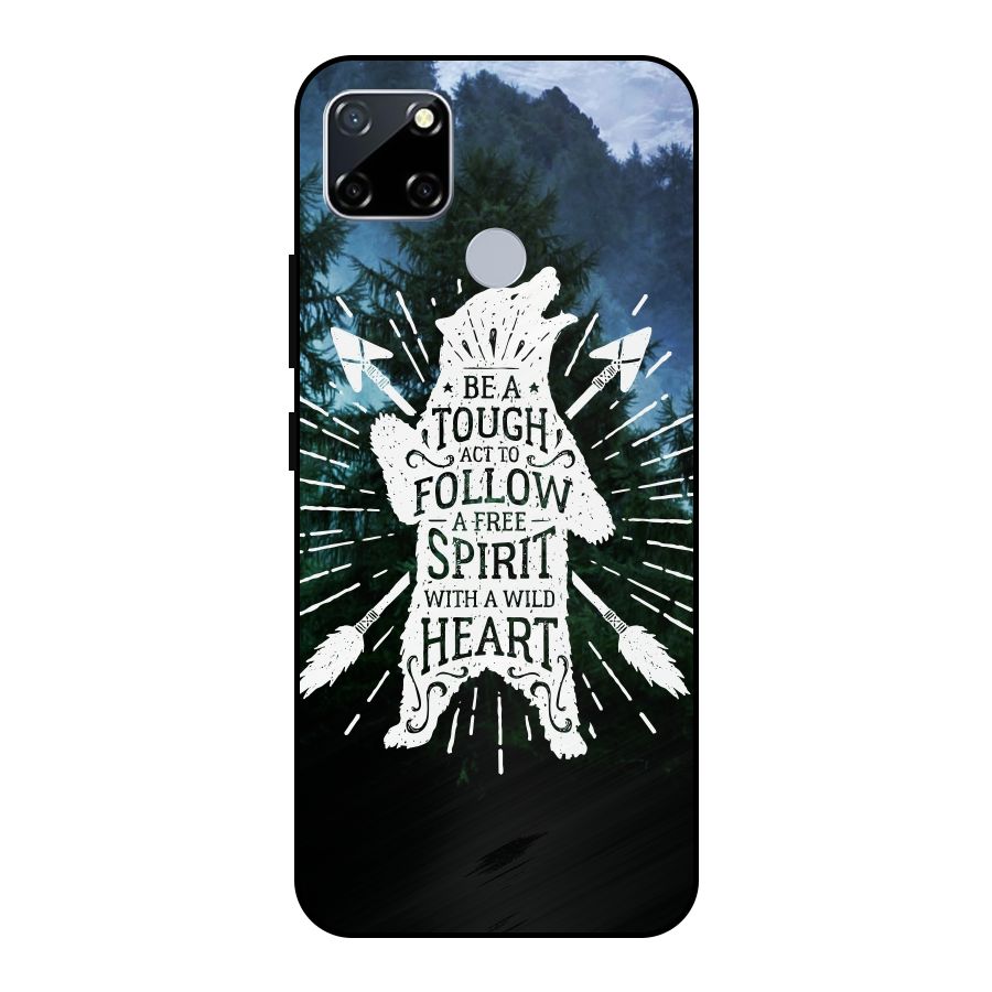 Follow Spirit Heart Metal Back Case for Realme Narzo 20