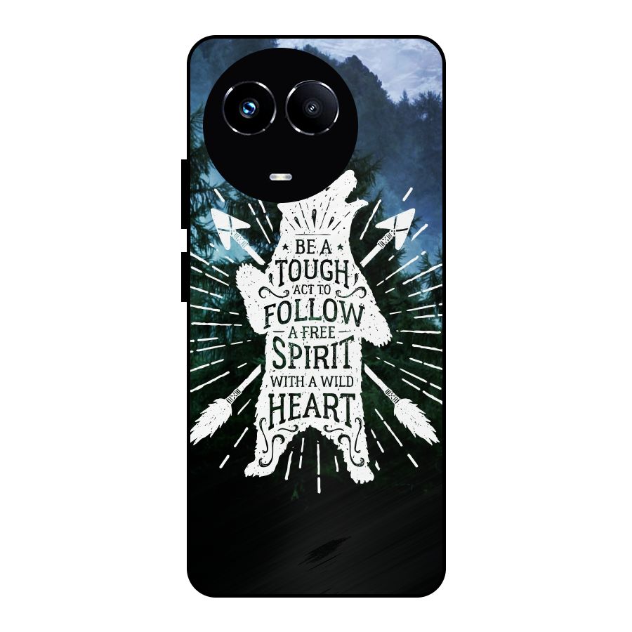 Follow Spirit Heart Metal Back Case for Realme Narzo 60X