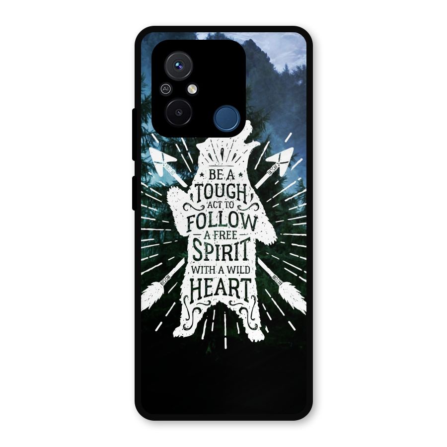 Follow Spirit Heart Metal Back Case for Redmi 12C