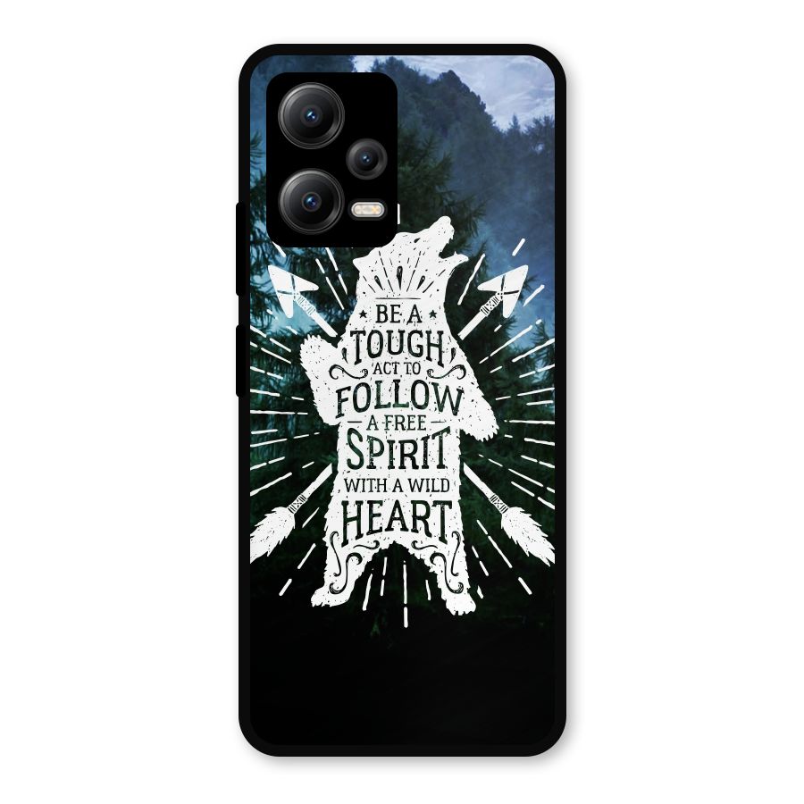 Follow Spirit Heart Metal Back Case for Redmi Note 12 5G