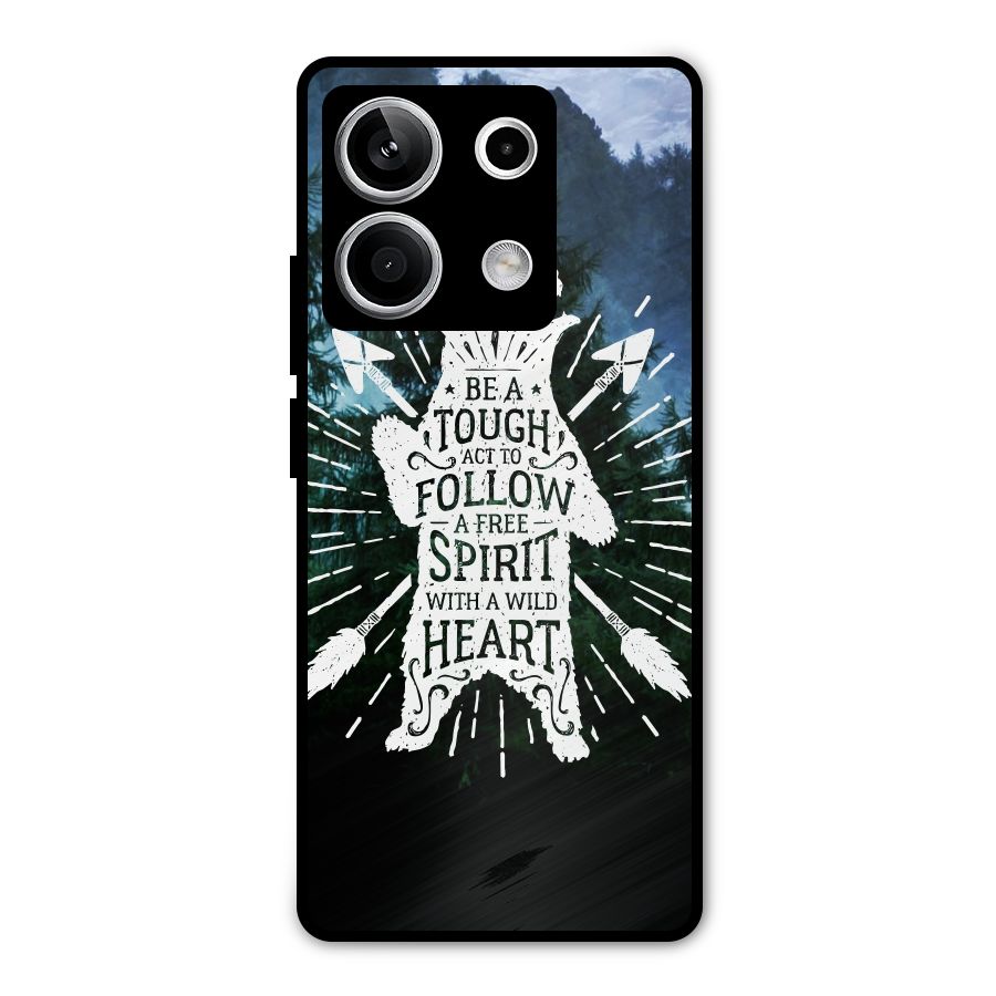 Follow Spirit Heart Metal Back Case for Redmi Note 13 5G