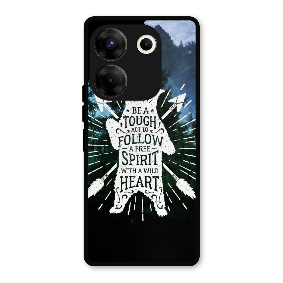 Follow Spirit Heart Metal Back Case for Tecno Camon 20 Pro