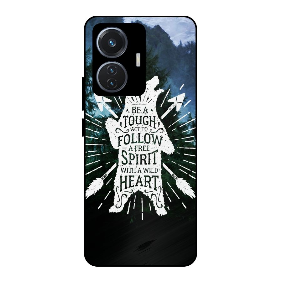Follow Spirit Heart Metal Back Case for Vivo T1 44W