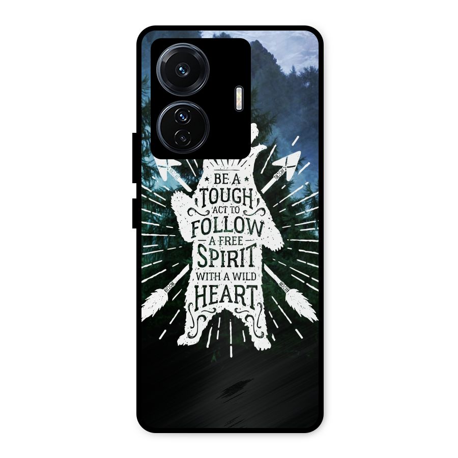 Follow Spirit Heart Metal Back Case for Vivo T1 Pro