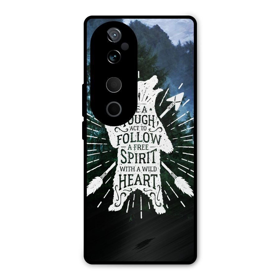 Follow Spirit Heart Metal Back Case for Vivo T3 Ultra