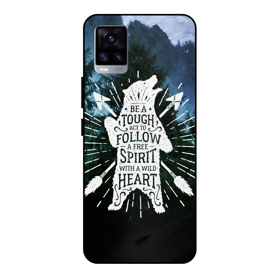 Follow Spirit Heart Metal Back Case for Vivo V20 2021