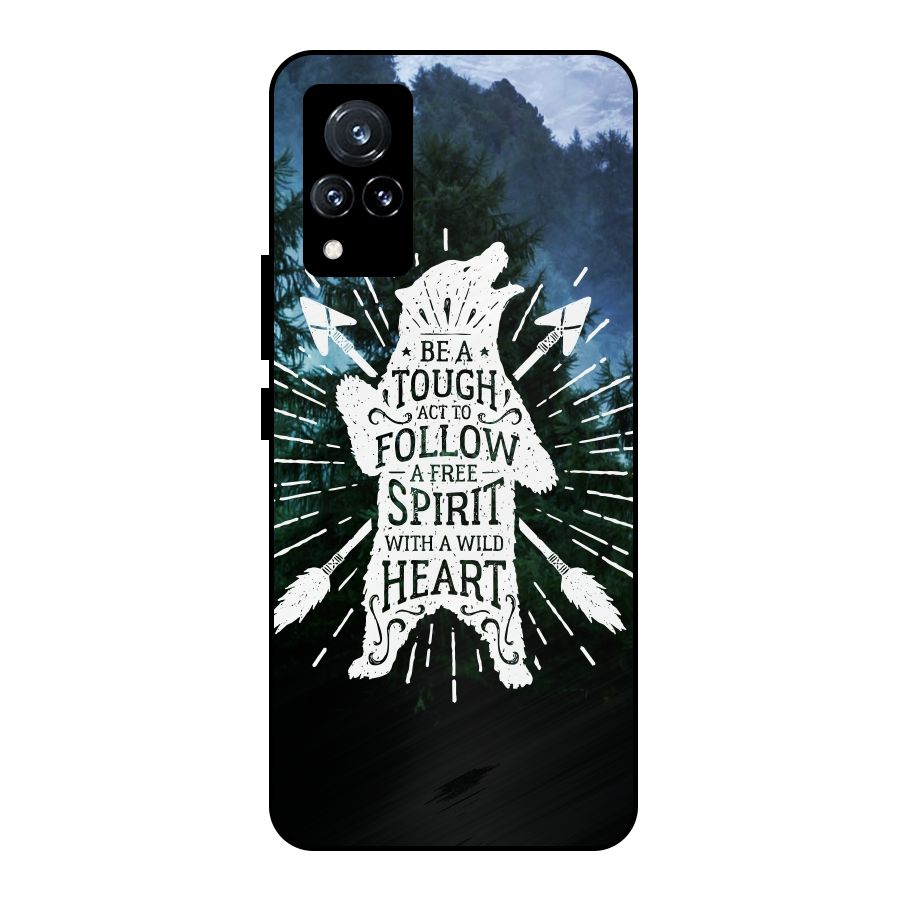 Follow Spirit Heart Metal Back Case for Vivo V21 5G