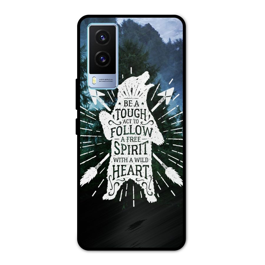 Follow Spirit Heart Metal Back Case for Vivo V21e 5G