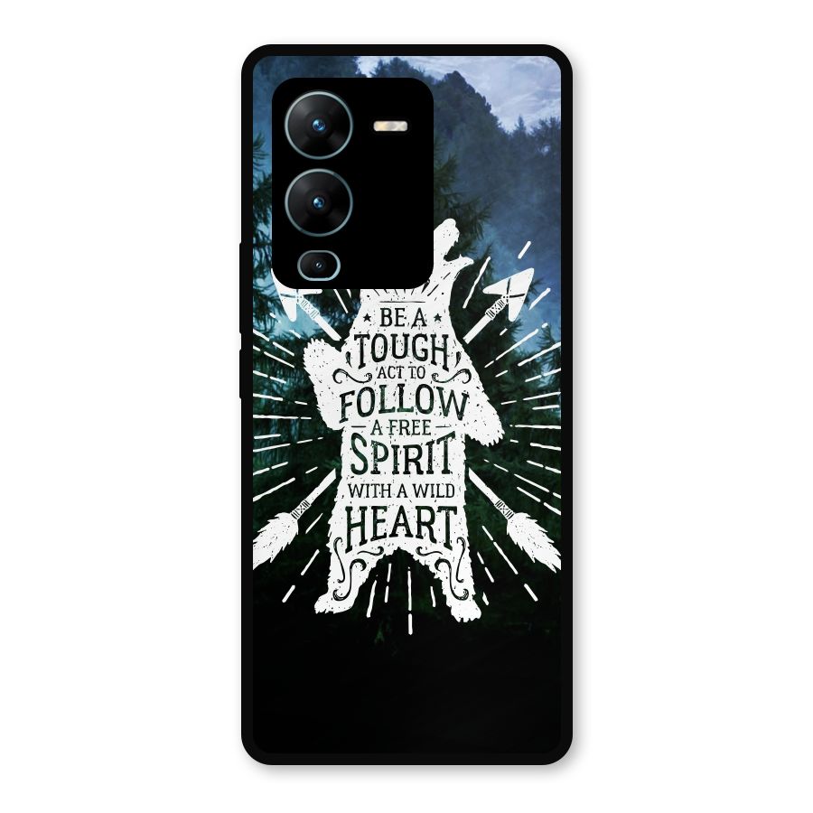 Follow Spirit Heart Metal Back Case for Vivo V25 Pro