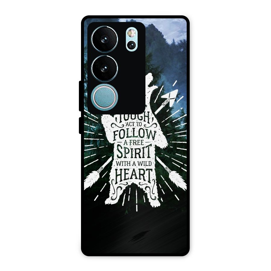 Follow Spirit Heart Metal Back Case for Vivo V29