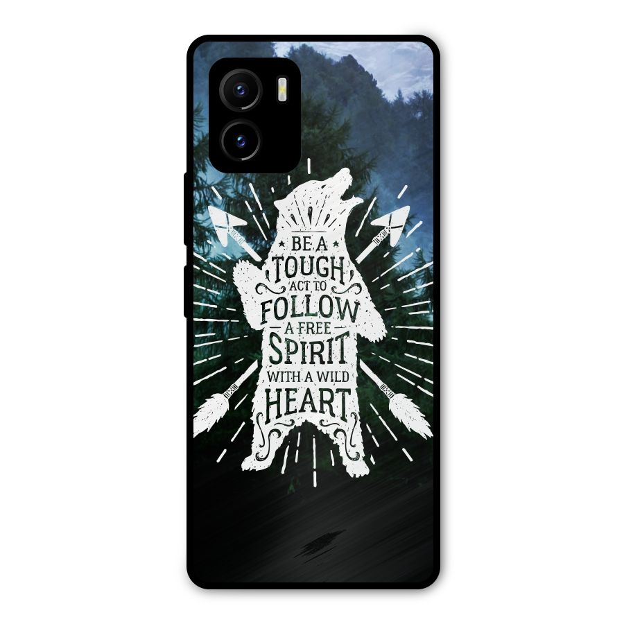 Follow Spirit Heart Metal Back Case for Vivo Y15s