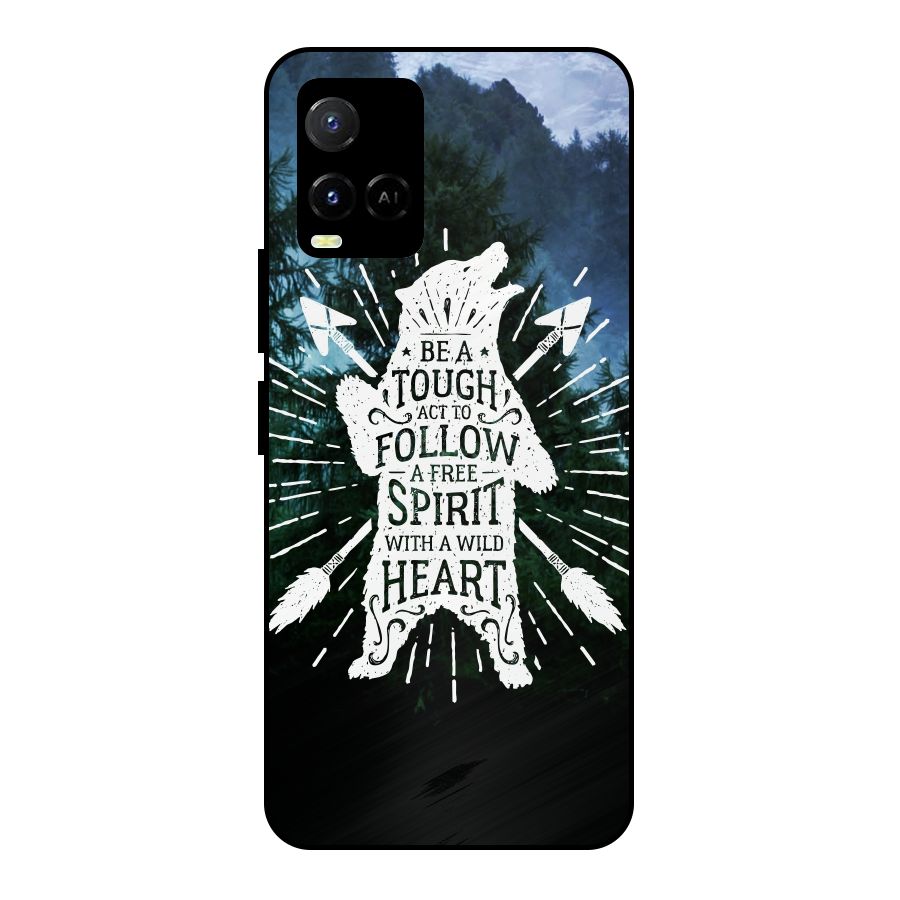 Follow Spirit Heart Metal Back Case for Vivo Y21T
