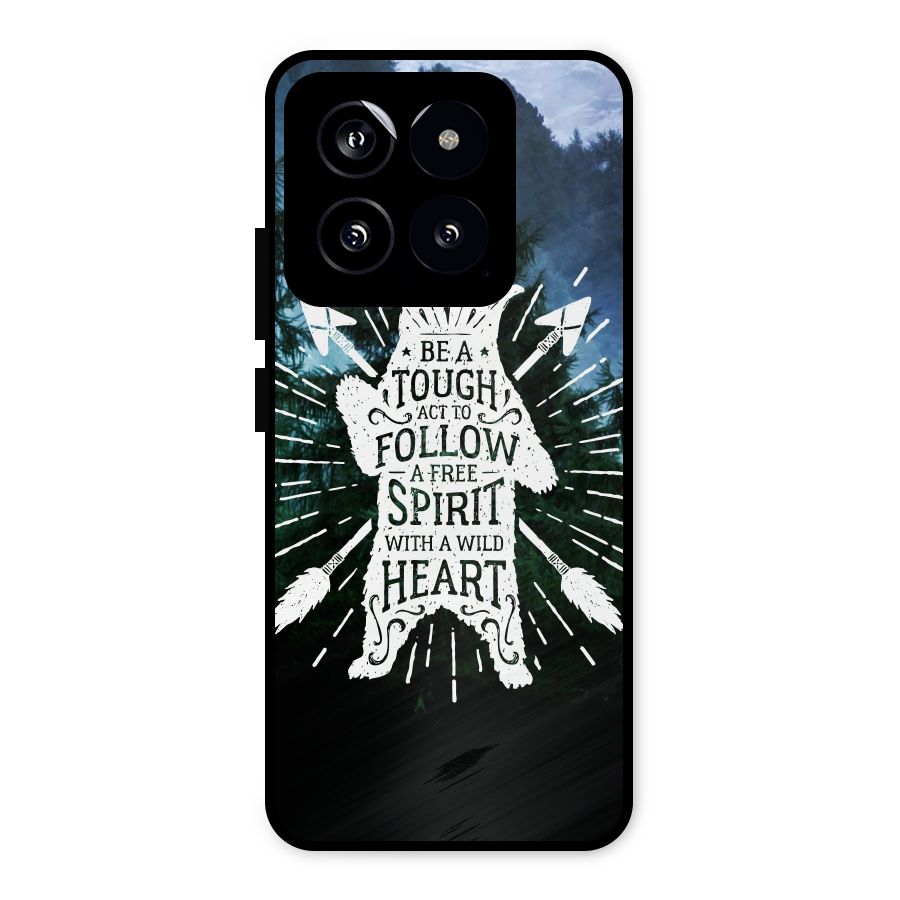 Follow Spirit Heart Metal Back Case for Xiaomi 14