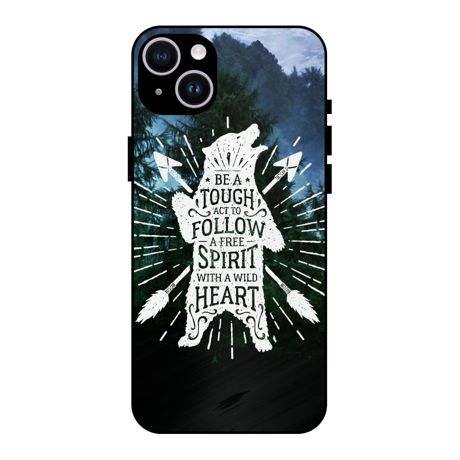 Follow Spirit Heart Metal Back Case for iPhone 14 Plus