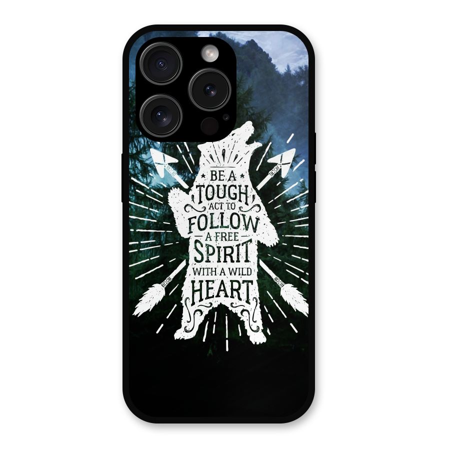 Follow Spirit Heart Metal Back Case for iPhone 15 Pro