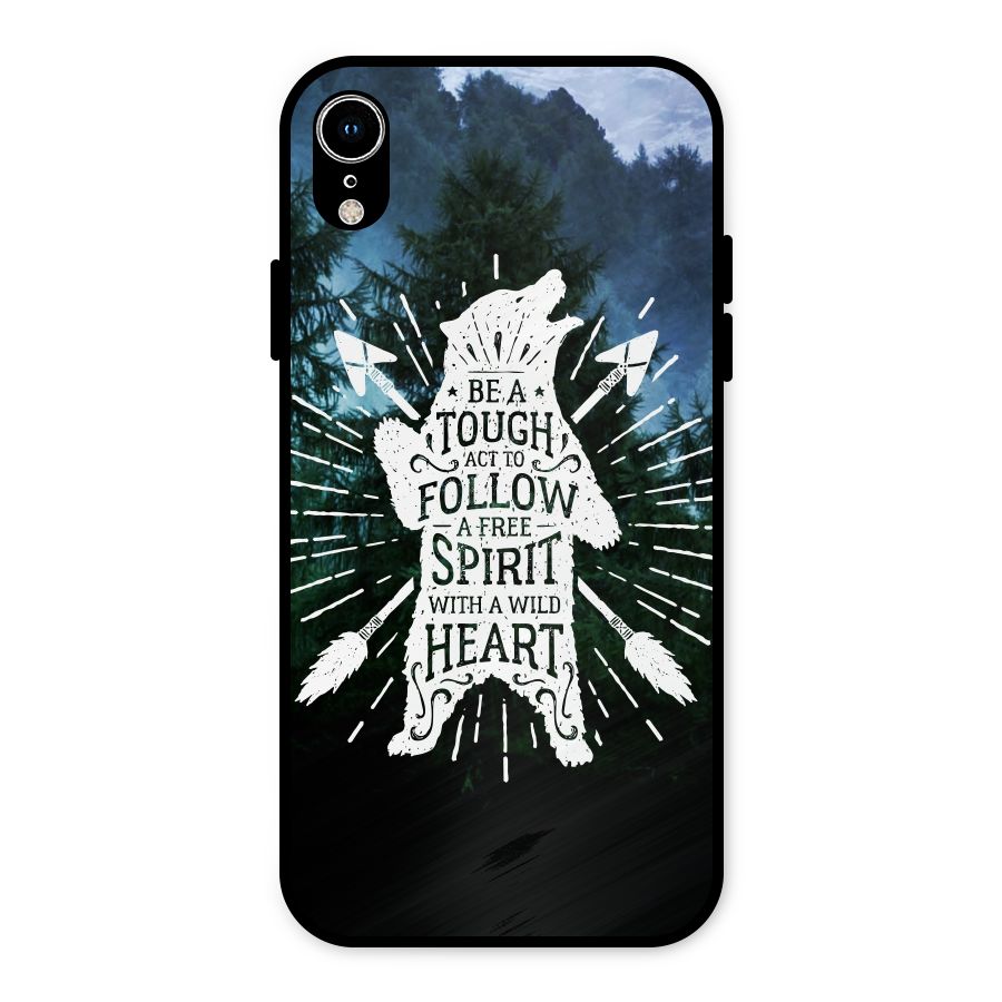 Follow Spirit Heart Metal Back Case for iPhone XR