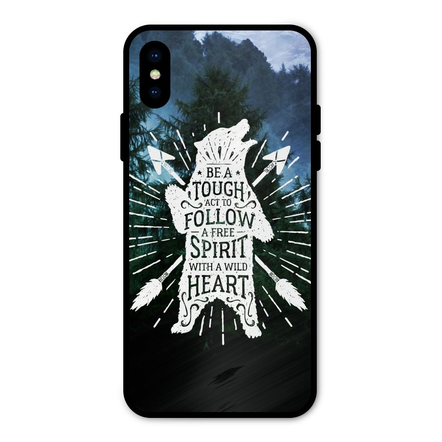 Follow Spirit Heart Metal Back Case for iPhone XS