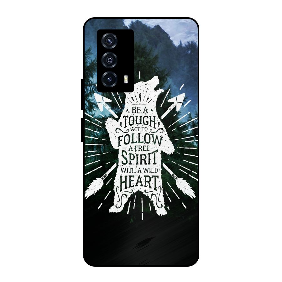 Follow Spirit Heart Metal Back Case for iQOO Z5