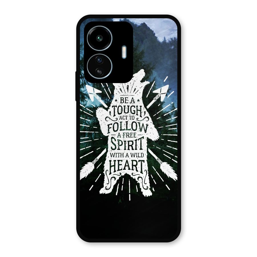 Follow Spirit Heart Metal Back Case for vivo iQOO Z6 Lite 5G
