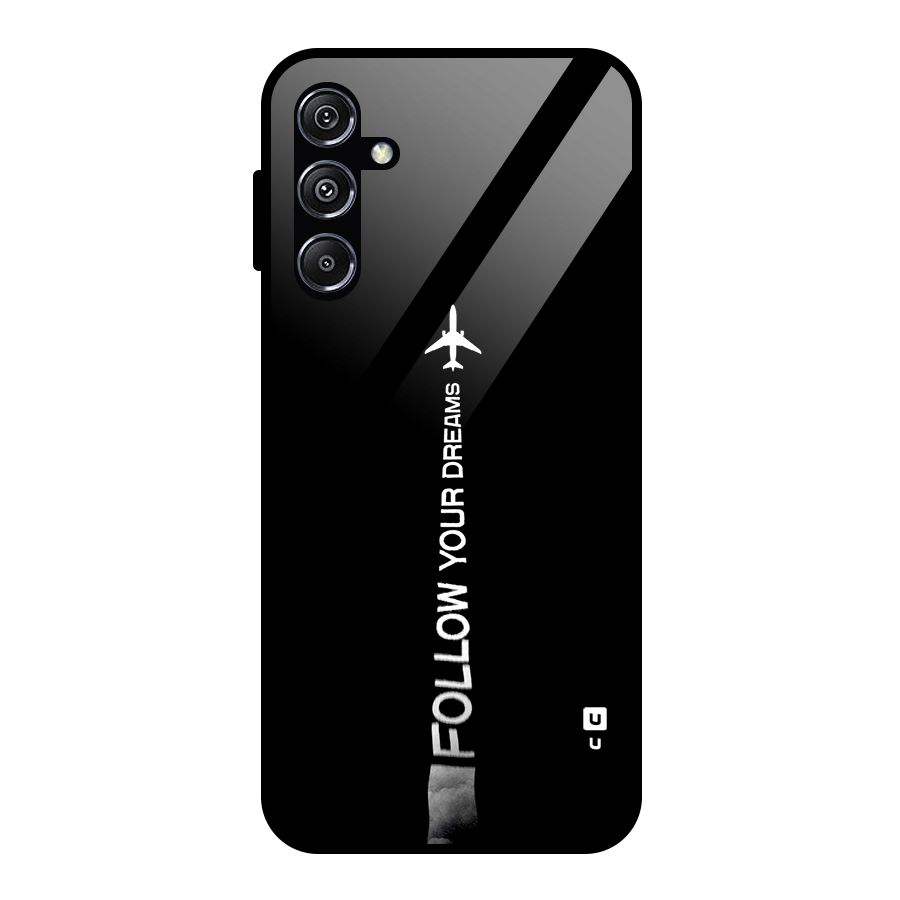 Follow Your Dream Glass Back Case for Galaxy M34 5G