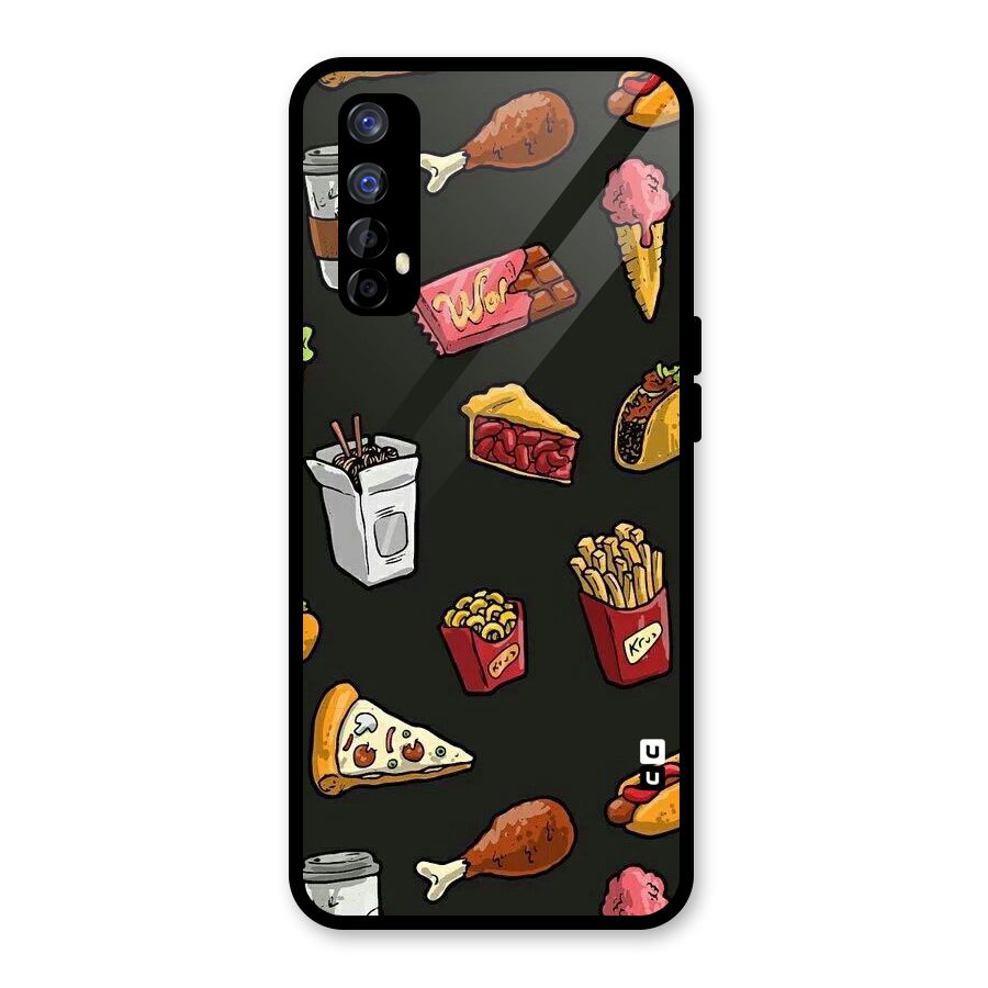Foodie Pattern Glass Back Case for Realme 7