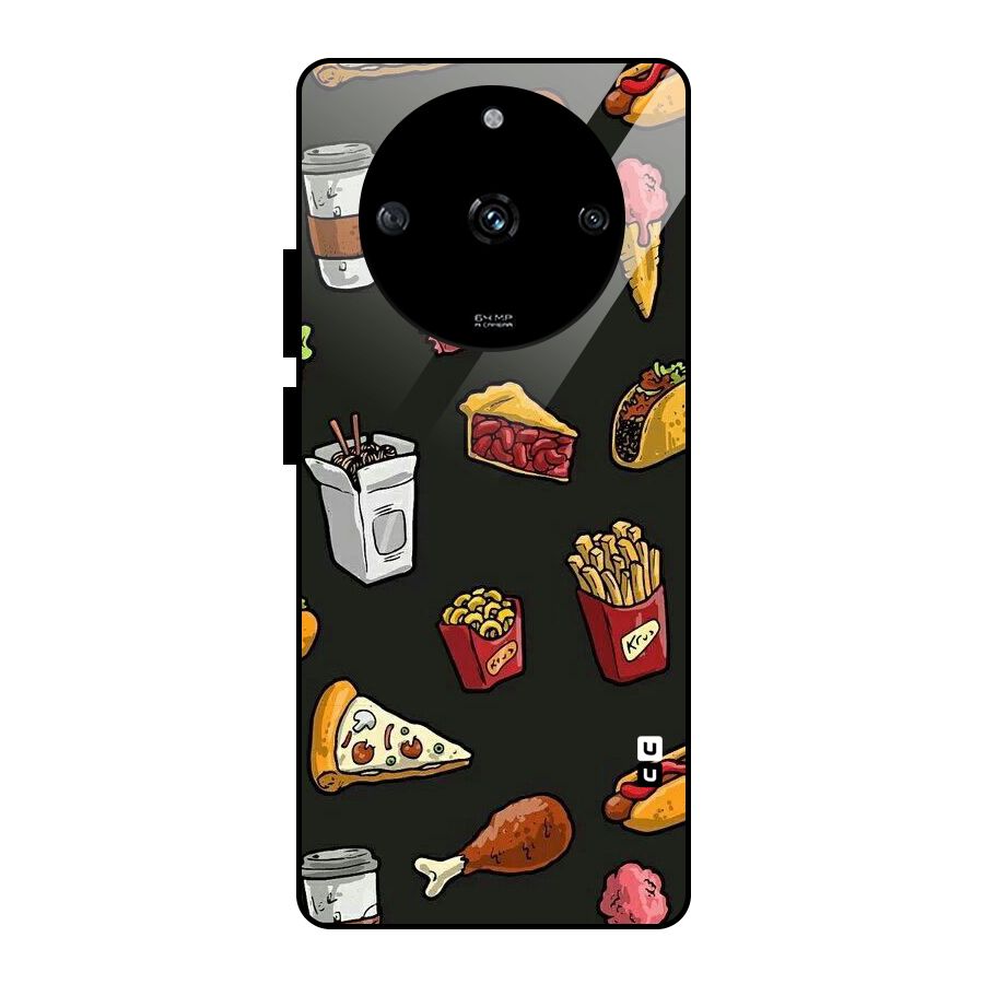Foodie Pattern Glass Back Case for Realme Narzo 60 5G