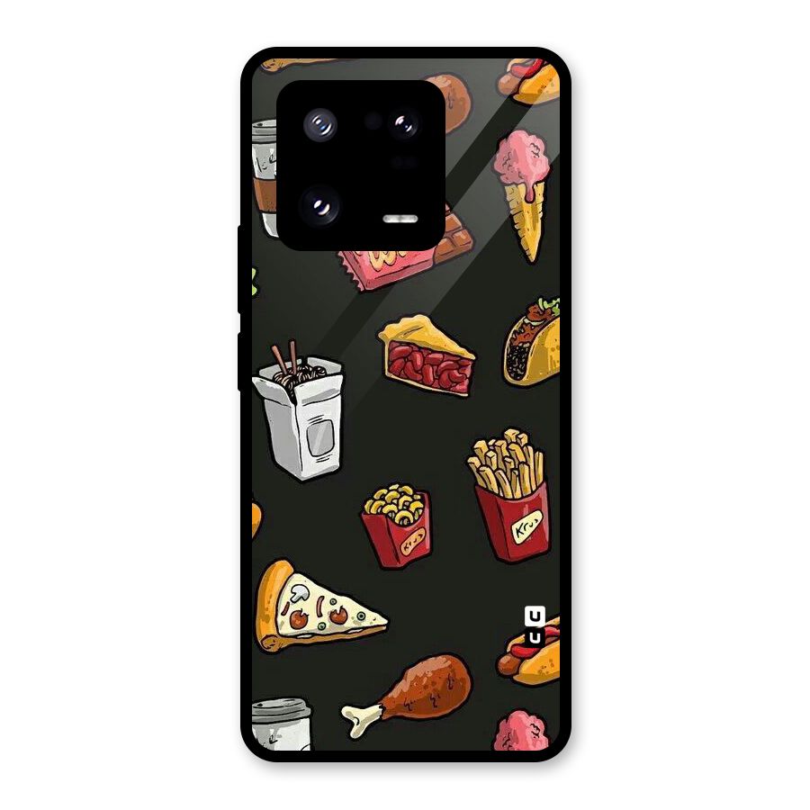 Foodie Pattern Glass Back Case for Xiaomi 13 Pro