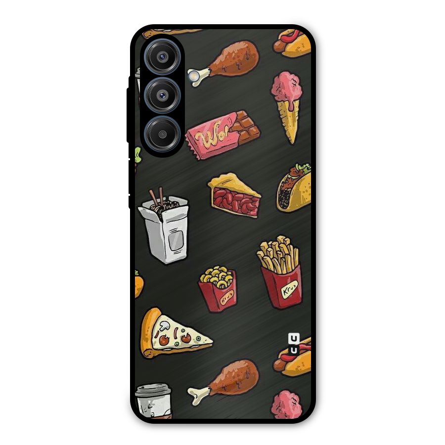 Foodie Pattern Metal Back Case for Galaxy A16 5G