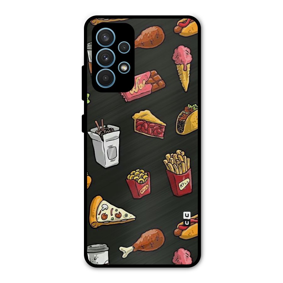 Foodie Pattern Metal Back Case for Galaxy A32
