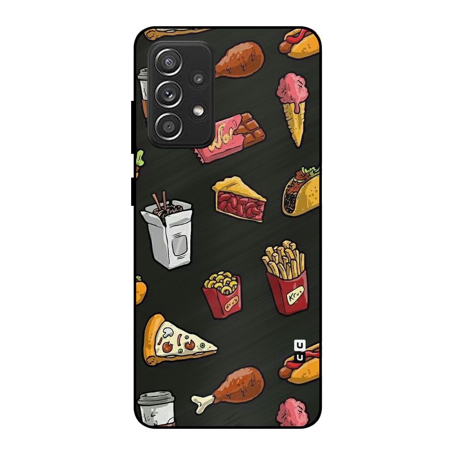 Foodie Pattern Metal Back Case for Galaxy A52