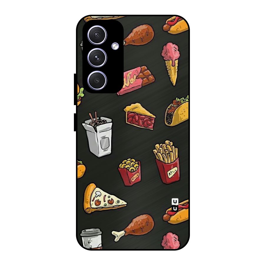 Foodie Pattern Metal Back Case for Galaxy A54