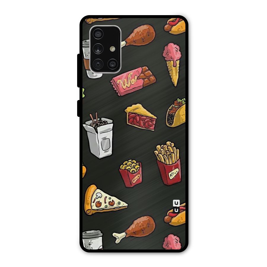 Foodie Pattern Metal Back Case for Galaxy A71