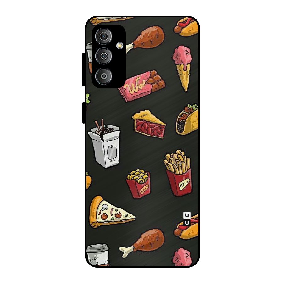 Foodie Pattern Metal Back Case for Galaxy F23
