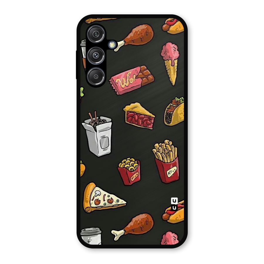 Foodie Pattern Metal Back Case for Galaxy M34 5G