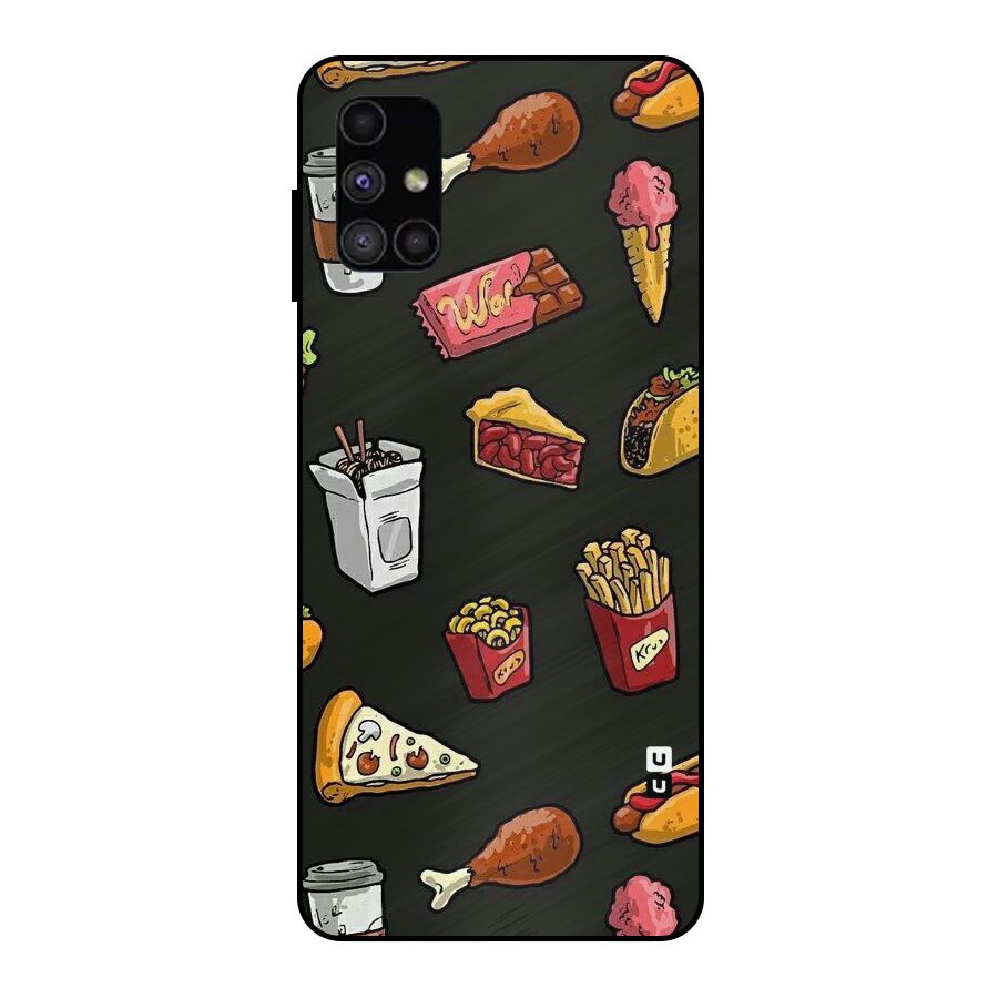 Foodie Pattern Metal Back Case for Galaxy M51