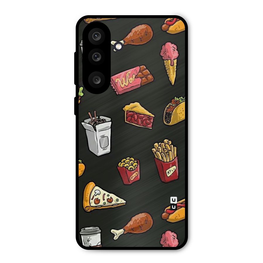 Foodie Pattern Metal Back Case for Galaxy M56