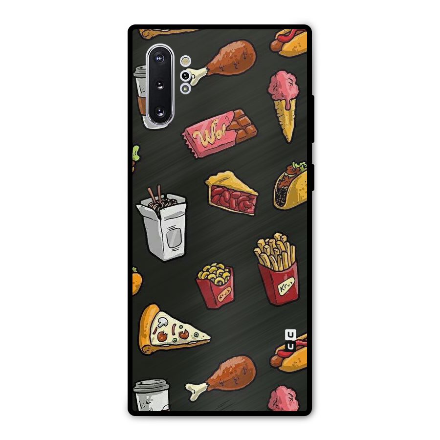 Foodie Pattern Metal Back Case for Galaxy Note 10 Plus