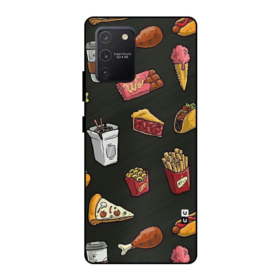 Foodie Pattern Metal Back Case for Galaxy S10 Lite