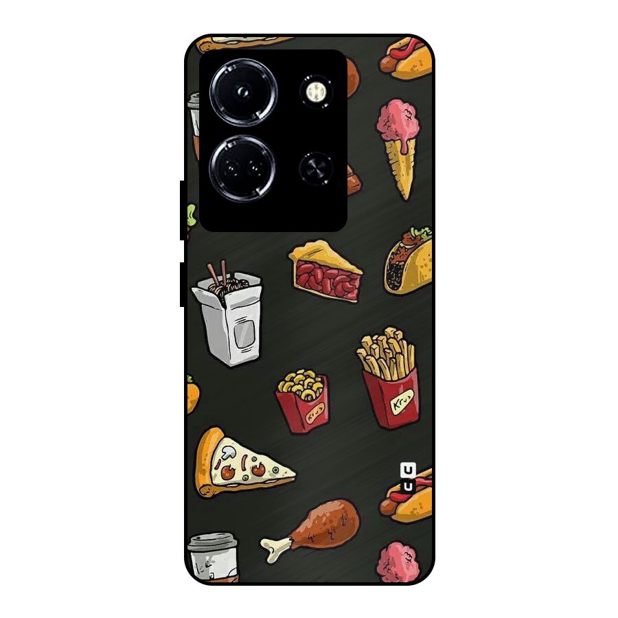 Foodie Pattern Metal Back Case for Infinix Note 30 5G